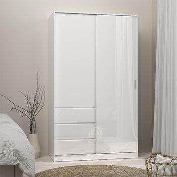 Naia White Gloss 2 Door 3 Drawer Wardrobe