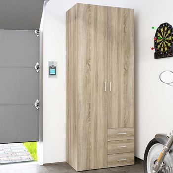 Space Oak 2 Door 3 Drawer Wardrobe