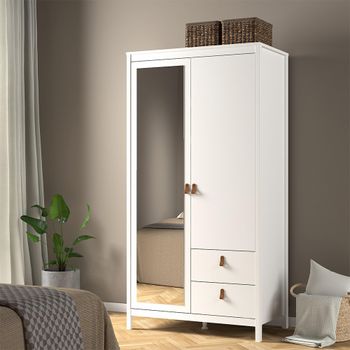 Barcelona White 2 Door 2 Drawer Combi Wardrobe