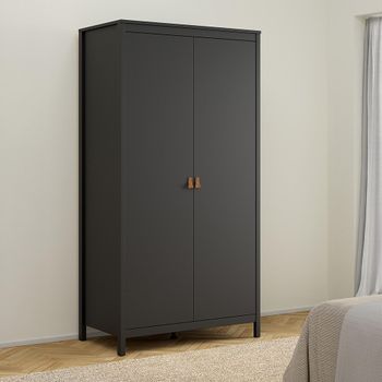 Barcelona Black 2 Door Wardrobe