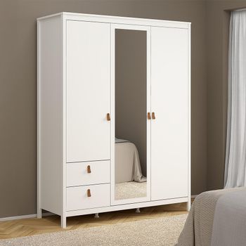Barcelona White 3 Door 2 Drawer Combi Wardrobe