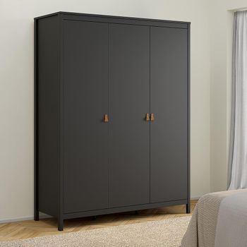 Barcelona Black 3 Door Wardrobe