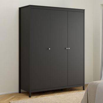 Madrid Black 3 Door Wardrobe