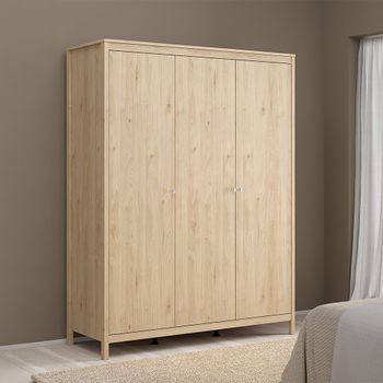 Madrid Jackson Hickory Oak 3 Door Wardrobe