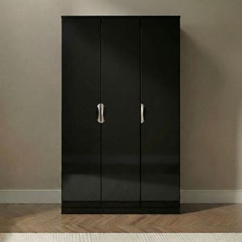 Camden Black Gloss 3 Door Tall Triple Wardrobe