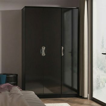 Camden Black Gloss 3 Door Triple Wardrobe