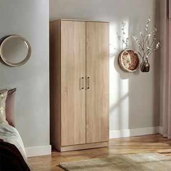 Devon Plain Oak 2 Door Wardrobe