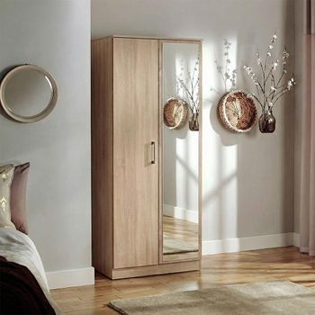 Devon Oak 2 Door 1 Mirror Wardrobe