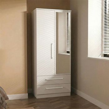 Worcester White 2 Door 1 Mirror Combi Tall Wardrobe