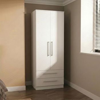 Worcester White 2 Door 2 Drawer Tall Wardrobe