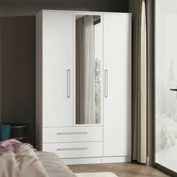 Worcester White 3 Door LHF 2 Drawer Combi Tall Wardrobe