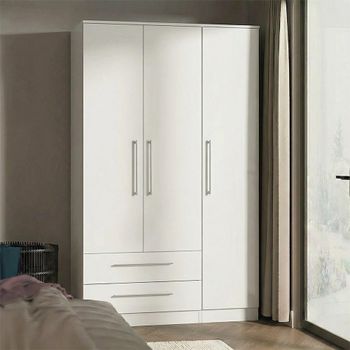 Worcester White 3 Door LHF 2 Drawer Tall Triple Wardrobe