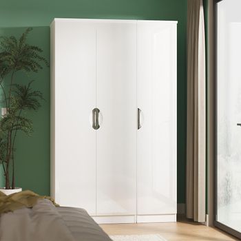Camden White Gloss 3 Door Triple Wardrobe