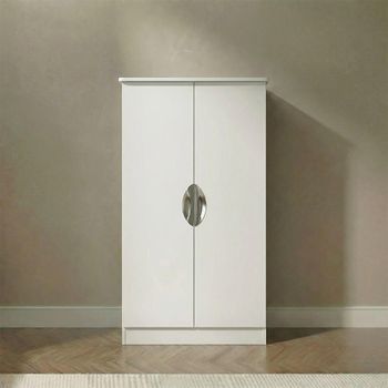 Camden White Gloss 2 Door Midi Wardrobe