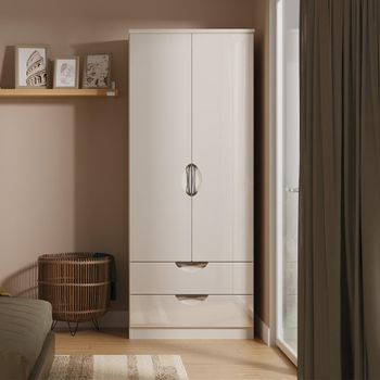Camden Cashmere 2 Door 2 Drawer Double Wardrobe