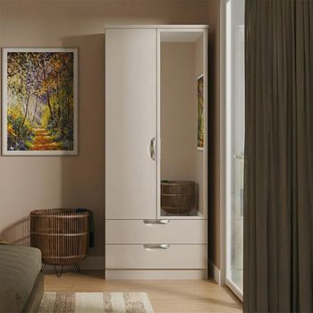 Camden Cashmere 2 Door Combi with 1 Mirror Wardrobe