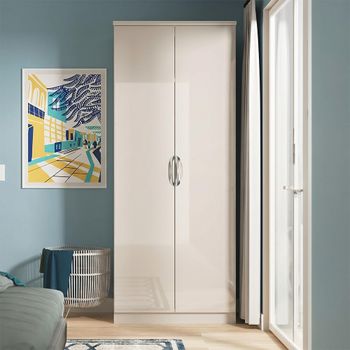 Camden Cashmere 2 Door Plain Tall Wardrobe