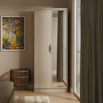 Camden Cashmere 2 Door with 1 Mirror Wardrobe