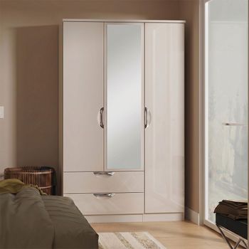 Camden Cashmere 3 Door Combi with 1 Mirror LHF 2 Drawer Wardrobe