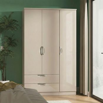 Camden Cashmere 3 Door LHF 2 Drawer Tall Triple Wardrobe