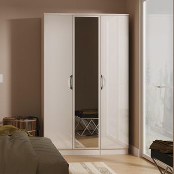 Camden Cashmere 3 Door Triple Wardrobe with 1 Mirror