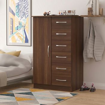Avon 1 Door Midi Walnut Wardrobe