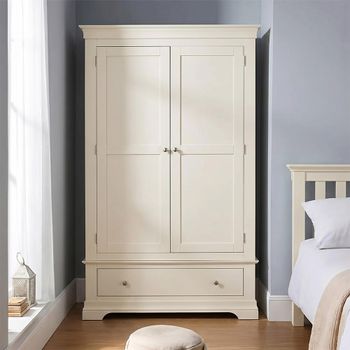 Paisley Cream Painted 2 Door 1 Drawer Wardrobe