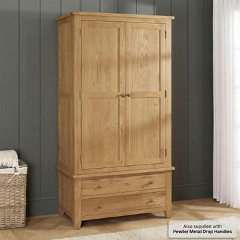 Appleby Petite Oak 2 Door 2 Drawer Wardrobe