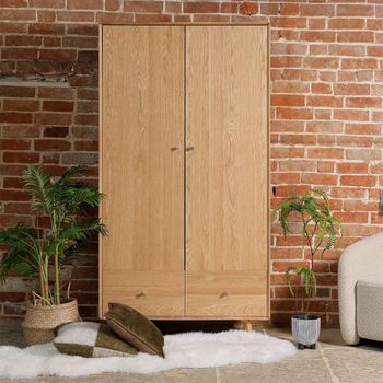 Jenson Oak Double 2 Door 2 Drawer Wardrobe