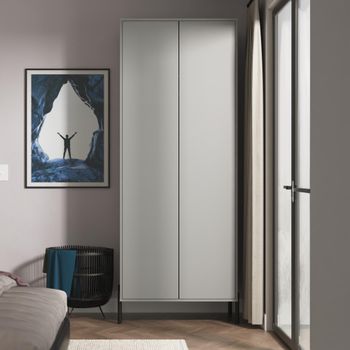 Leona Dusk Grey 2 Door Tall Wardrobe