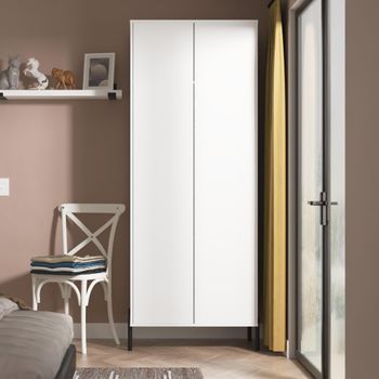 Leona White Matt 2 Door Tall Wardrobe