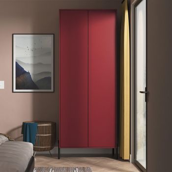 Leona Red Matt 2 Door Tall Wardrobe