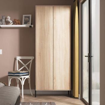 Leona Bardolino Oak 2 Door Tall Wardrobe