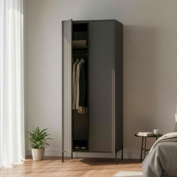 Leona Graphite 2 Door Tall Wardrobe