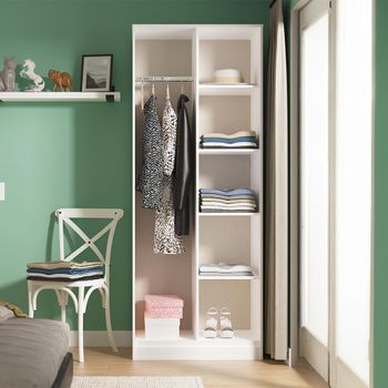 Harlequin White Matt Front Open Shelf Wardrobe