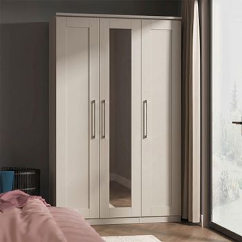York Cashmere 3 Door 1 Mirror Tall Triple Wardrobe