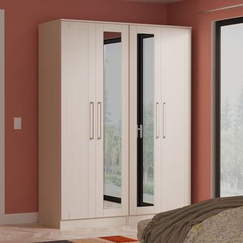 York Cashmere 4 Door Mirror Tall Wardrobe