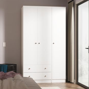 Yarmouth White Matt 3 Door 2 Drawer Wardrobe