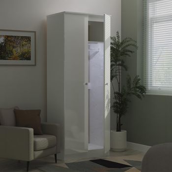 Lumiere White 2 Door Plain Wardrobe