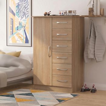 Avon Oak 1 Door Midi Wardrobe