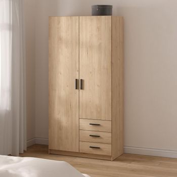 Sprint 2 Door 3 Drawer Jackson Hickory Wardrobe
