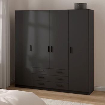 Sprint Matt Grey 4 Door 3 Drawer Wardrobe