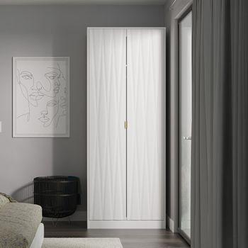 Diamond Plain White 2 Door Tall Wardrobe