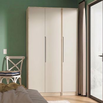 Monaco Cashmere and Oak 3 Door Tall Triple Wardrobe