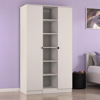 Bora 2 Door Open Shelf Kashmir Matt Triple Wardrobe