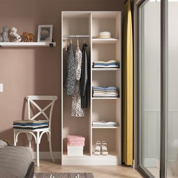 Fluted Front Open Shelf Kashmir Matt Wardrobe