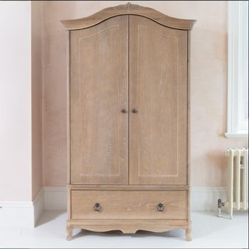 Camille Grey Oak 2 Door 1 Drawer Wardrobe