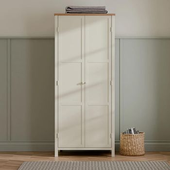 Coxmoor Ivory Painted Oak Top 2 Door Wardrobe