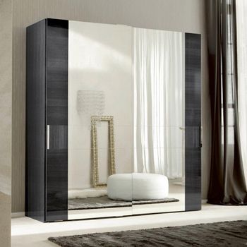Montecarlo Italian Grey Koto High Gloss 2 Door Sliding Wardrobe