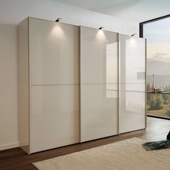Westside Champagne Glass 3 Door Sliding Wardrobe